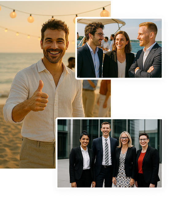Collage mit Unternehmern
